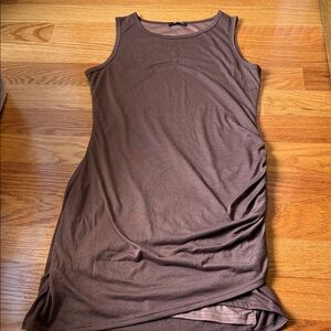 Chic Sleeveless Brown Midi Dress